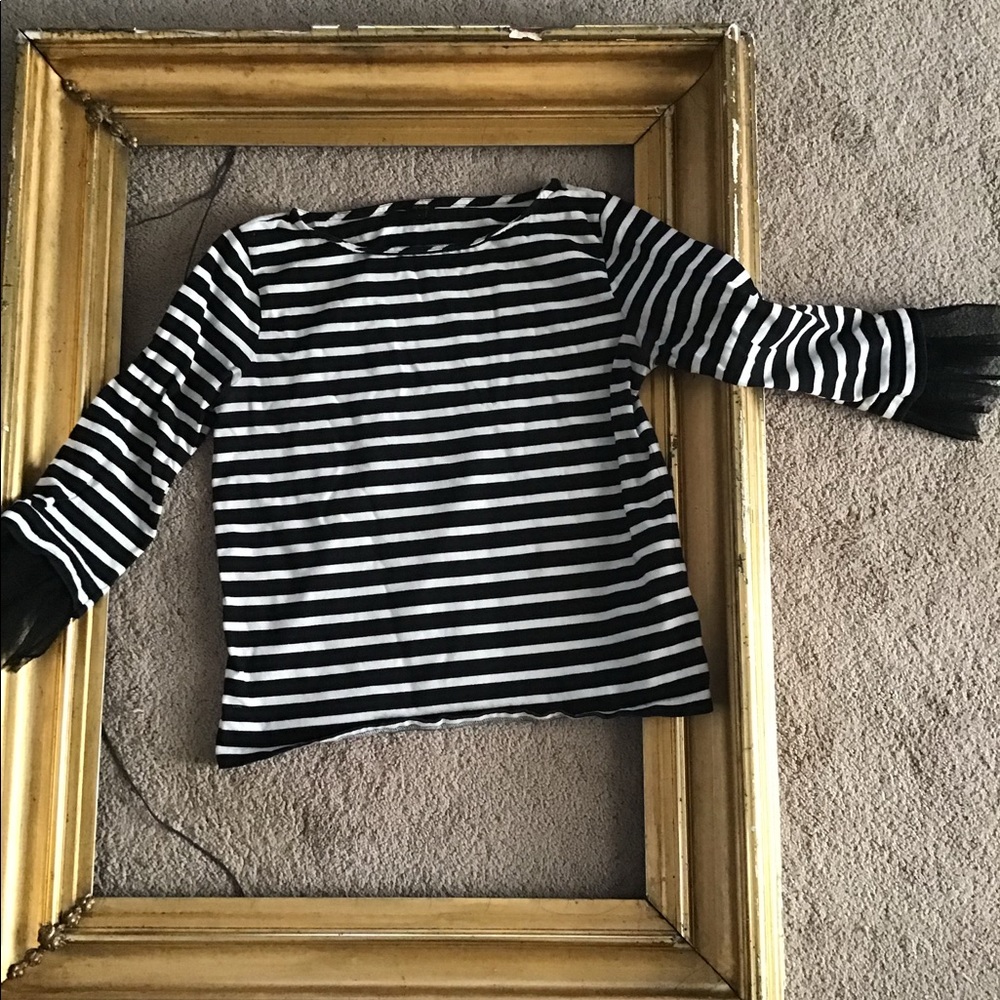 J.Crew Striped Top with Tulle